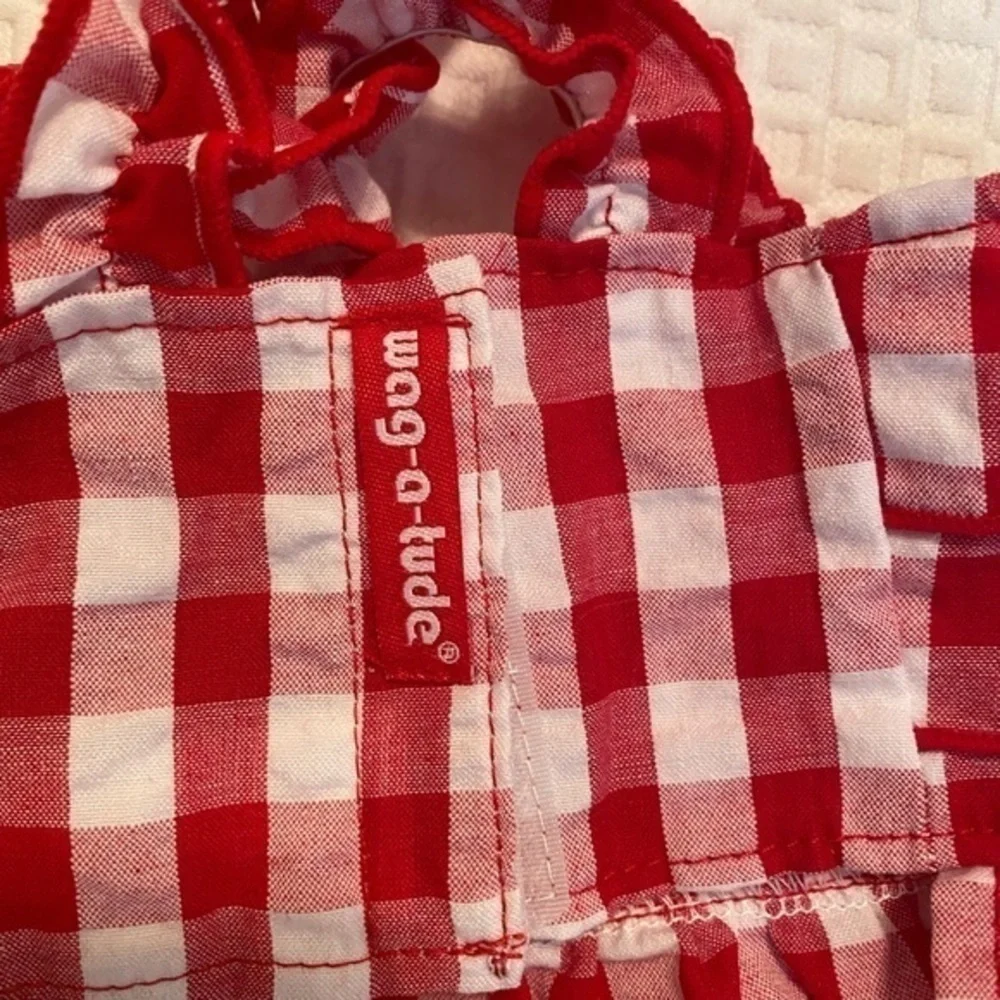 Pets Sun Dress red and checked Size XSMALL
